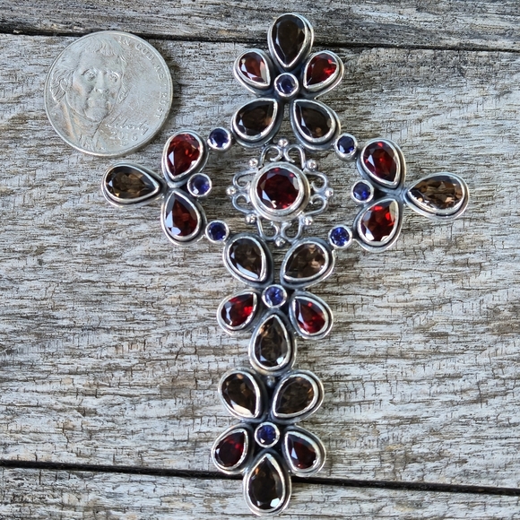 Nicky Butler LIMITED EDITION RAJ Collection Cross Pendant NB 925 Sterling Silver